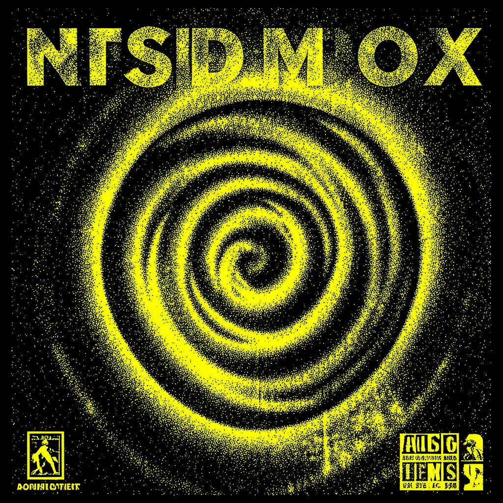 Acid yellow halftone swirl flyer artwork